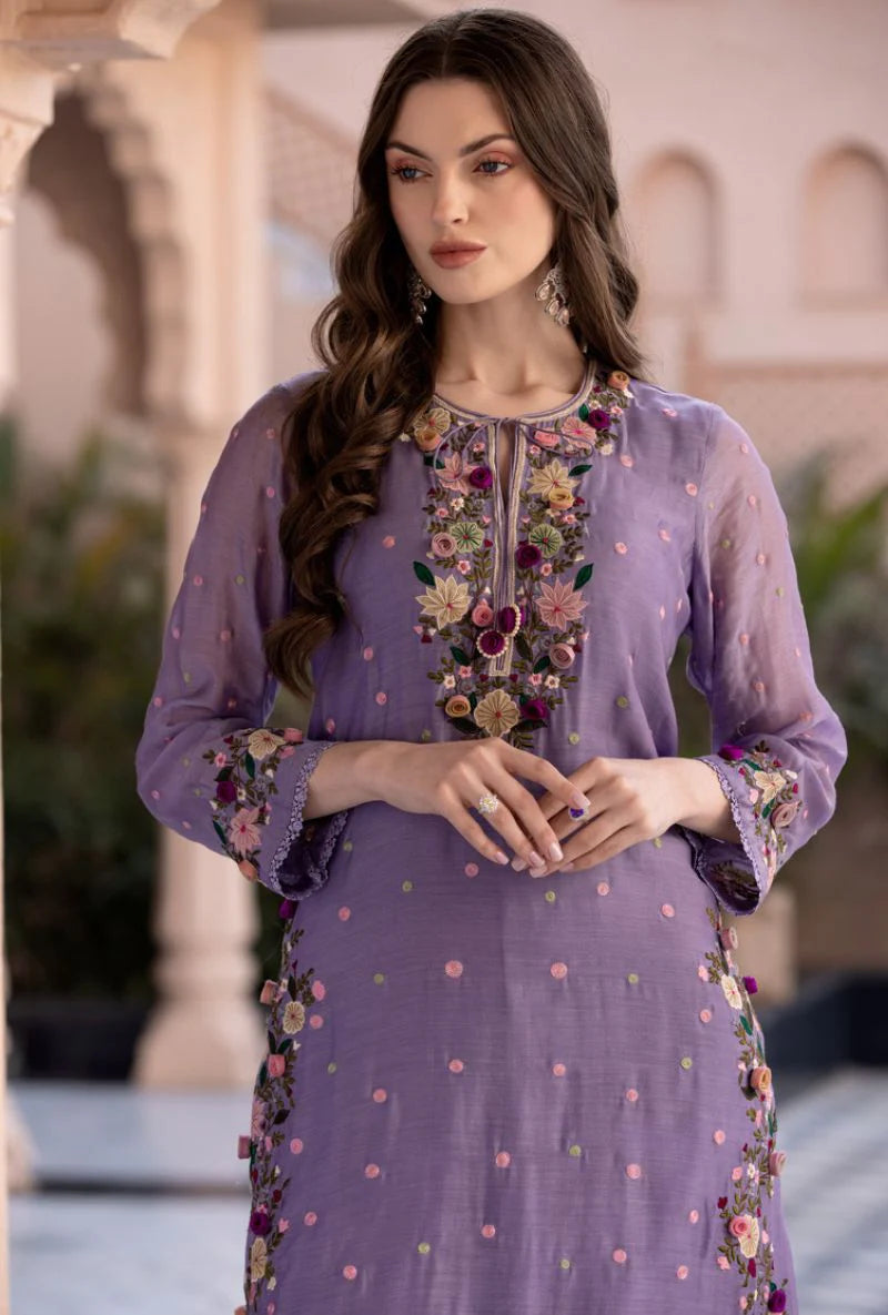 Palazzo Suit with Embroidery Sequence Work – Ready to Wear Pakistani Salwar Kameez