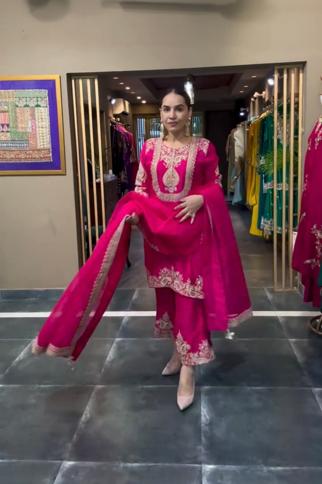 Luxuriant Chinnon Sequence Work Purple Color Salwar Suit