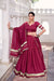 Maroon Pure Chanderi Silk Lehenga Choli With Zari Weaving & Lace Touch Up