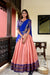 Peach Heritage Kanchipuram Silk Lehenga Choli with Zari Weaving & Dupatta