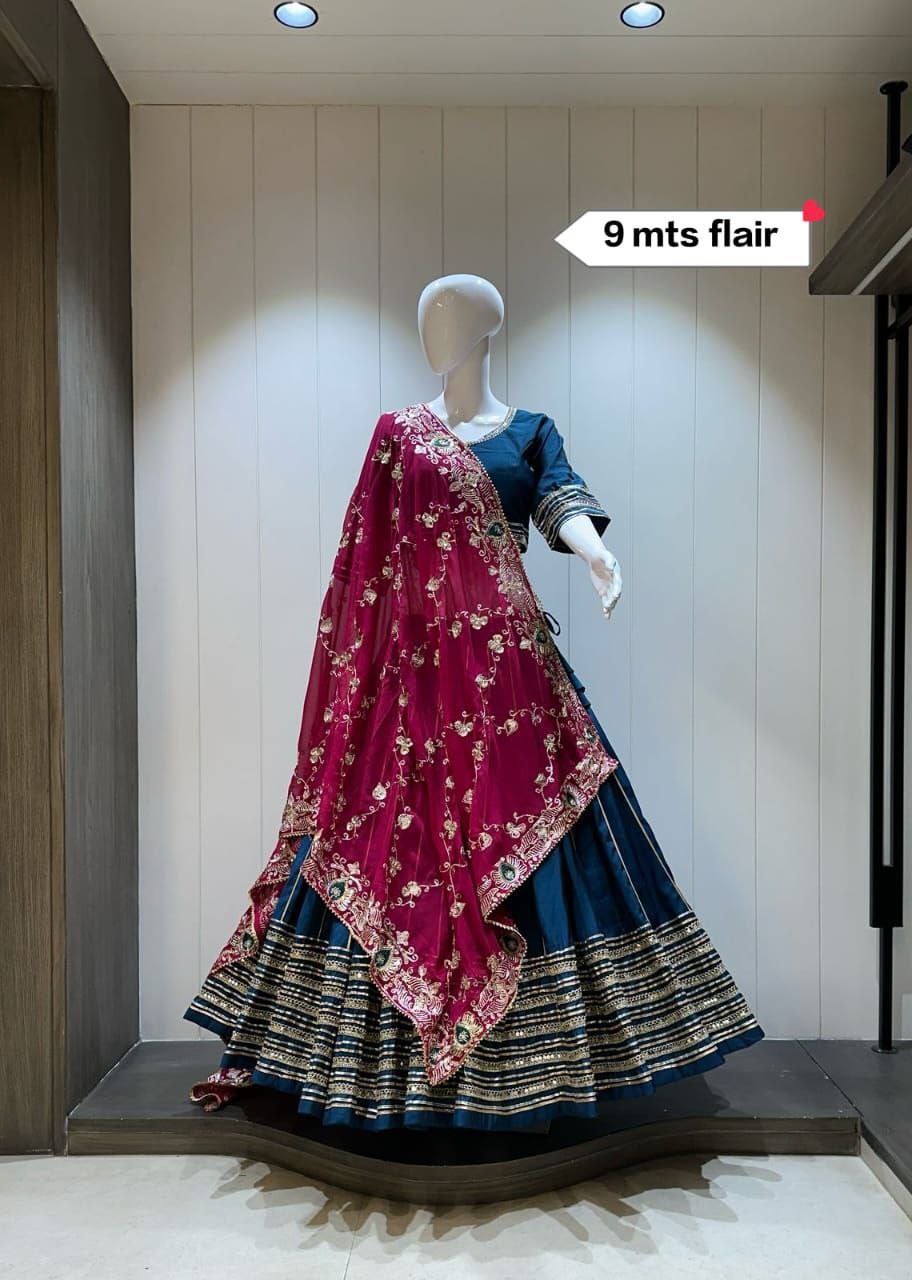 Chaniya Choli, Roman Silk Chaniya Choli, Heavy Dupatta Chaniya Choli, Chandrakala Choli, Navratri Chaniya Choli, Indian Ethnic Wear, Traditional Ghagra Choli, Dandiya Outfit, 9 Meter Flare Chaniya Choli, Vintage Dupatta, Designer Chaniya Choli, Gujarati Lehenga Choli