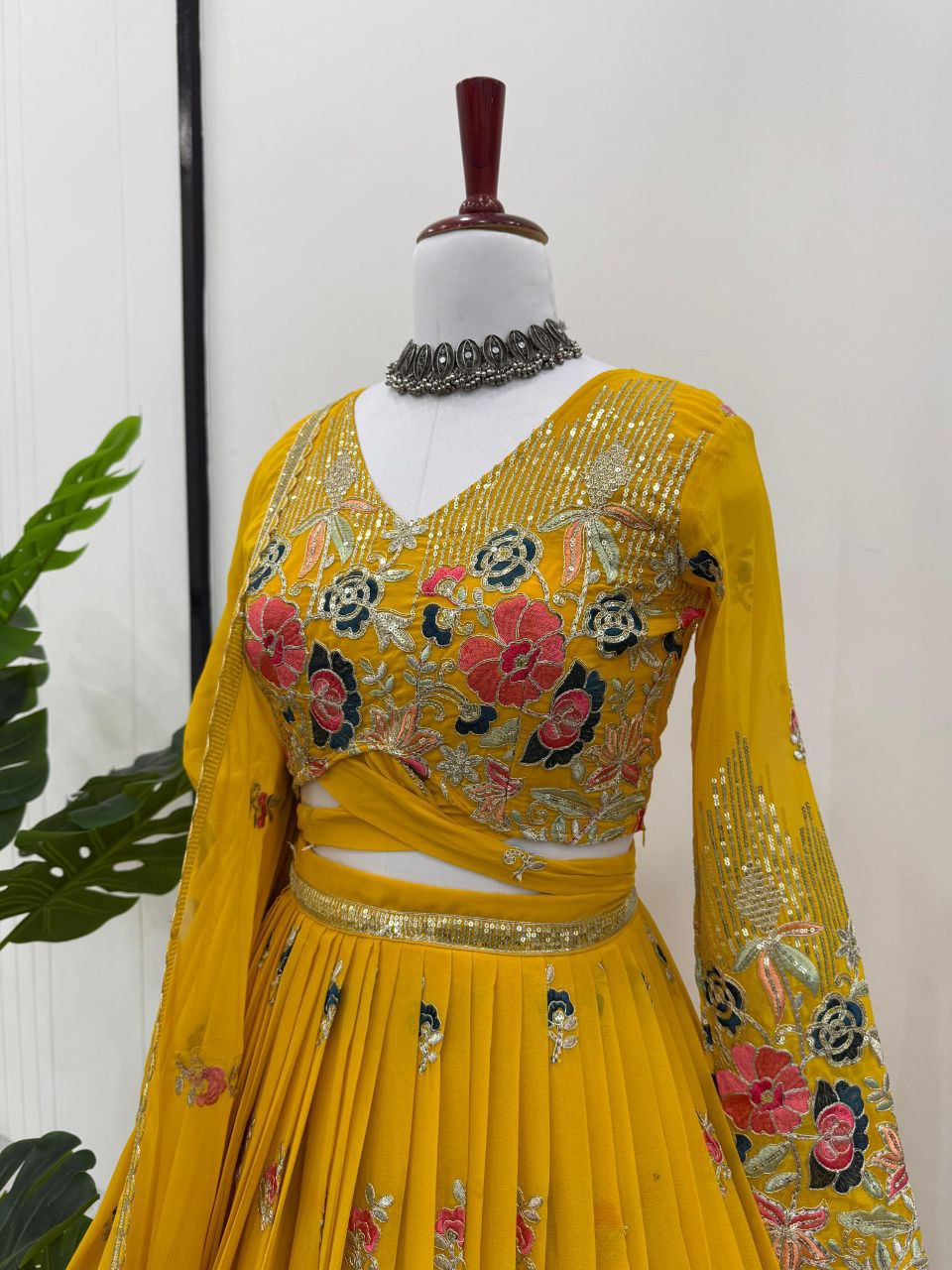 Georgette Lehenga, Sequin Thread Lehenga, Coding Dori Work Choli, Full Stitch Lehenga, Lehenga with Cancan, Micro Inner Lehenga, Party Wear Lehenga, Indian Ethnic Wear, Wedding Lehenga, Dupatta with Lace Border, 3 Meter Flare Lehenga, Designer Lehenga Set, Unstitched Choli