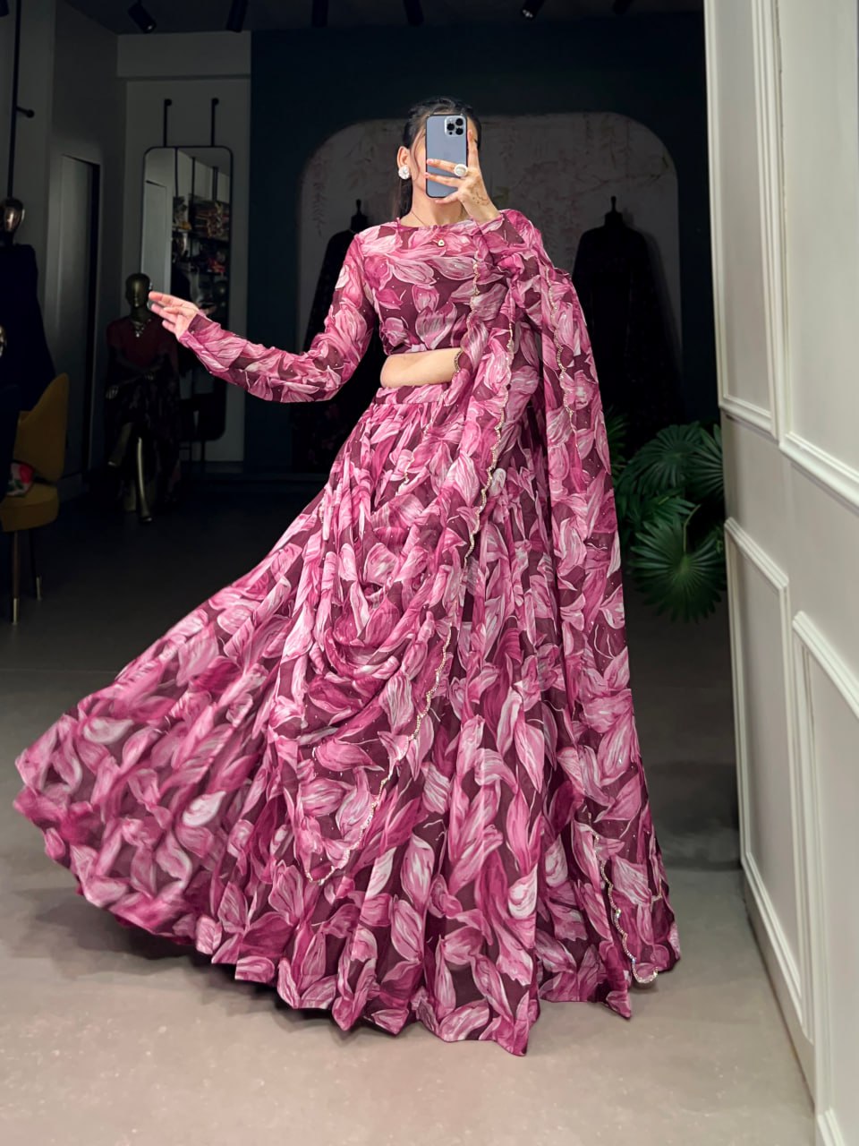 Tabby Silk Lehenga, Hotfix Work Lehenga, Printed Lehenga Choli, Tabby Silk Dupatta, Unstitched Blouse Set, Festive Lehenga Choli, 5.5 Meter Flair Lehenga, Canvas Lehenga, Stitched Indian Lehenga, Ethnic Wear 2025, Lightweight Lehenga, Designer Lehenga Choli, Tabby Silk Wedding Wear