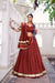 Rust Orange Pure Chanderi Silk Lehenga Choli With Zari Weaving & Lace Touch Up