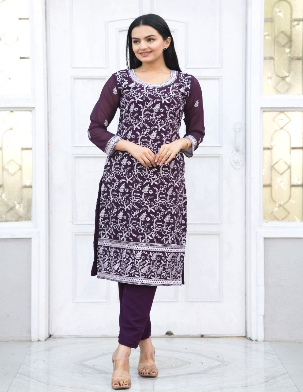 Designer Fox Georgette Heavy Embroidered Suit | Premium Party-Wear Salwar Kameez Drape Dress