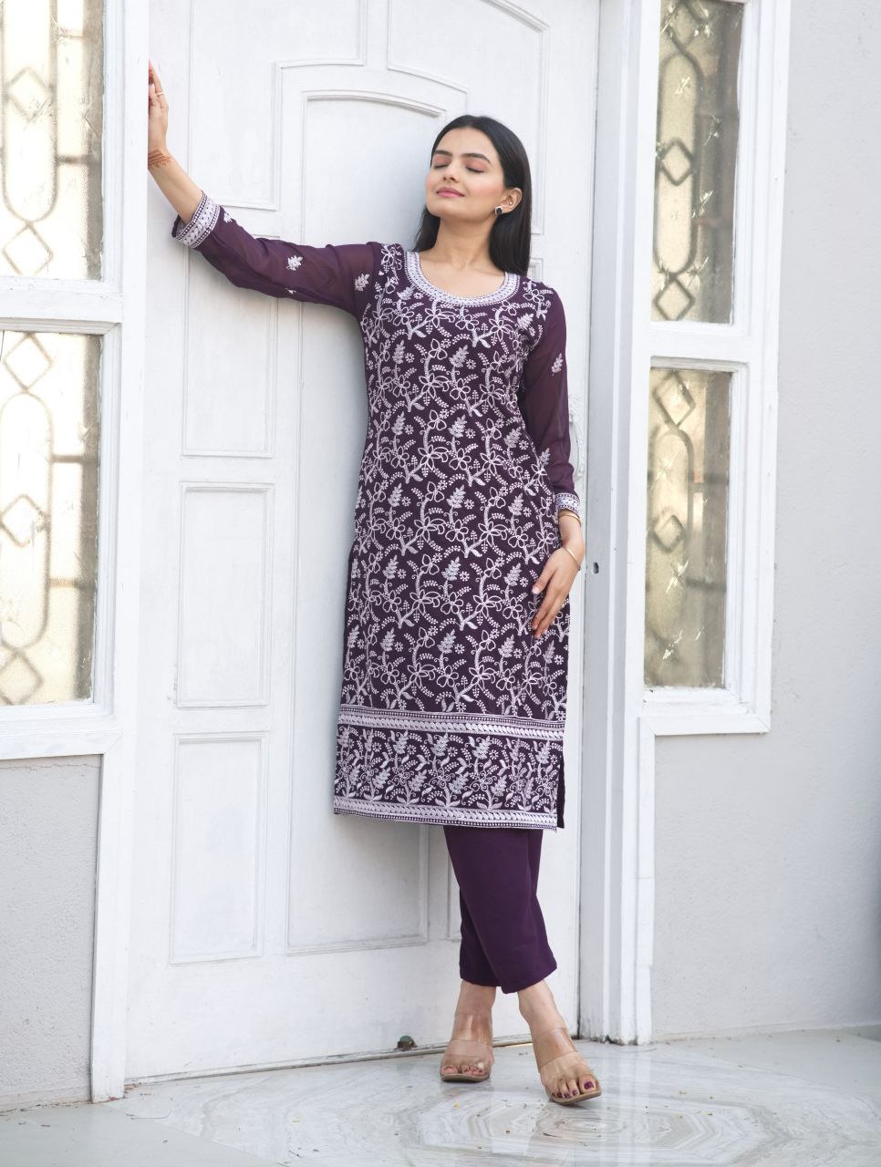 Designer Fox Georgette Heavy Embroidered Suit | Premium Party-Wear Salwar Kameez Drape Dress