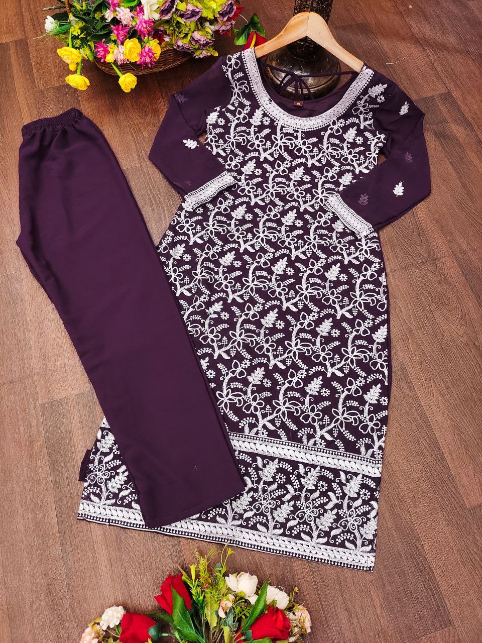 Designer Fox Georgette Heavy Embroidered Suit | Premium Party-Wear Salwar Kameez Drape Dress
