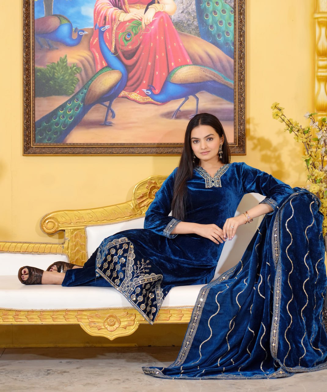 Fox Georgette Embroidered Stone-Work Suit | Designer Party Wear Drape Dress