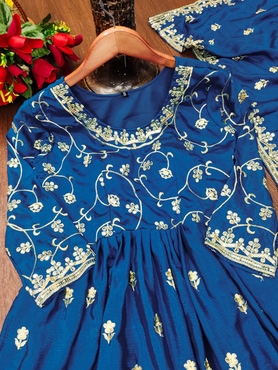 Chinon Sequin-Embroidered Gown | Luxe Evening Outfit Drape Dress