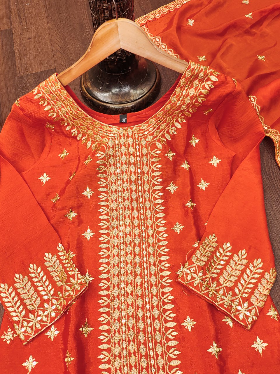 Chinon Sequin-Embroidered Sharara Suit | Designer Festive Wear Drape Dress