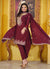 Designer Chinon Dhoti Suit with Sequin Embroidery Drape Dress