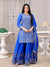 Designer Chinon Sharara Suit with Sequin Embroidery Drape Dress