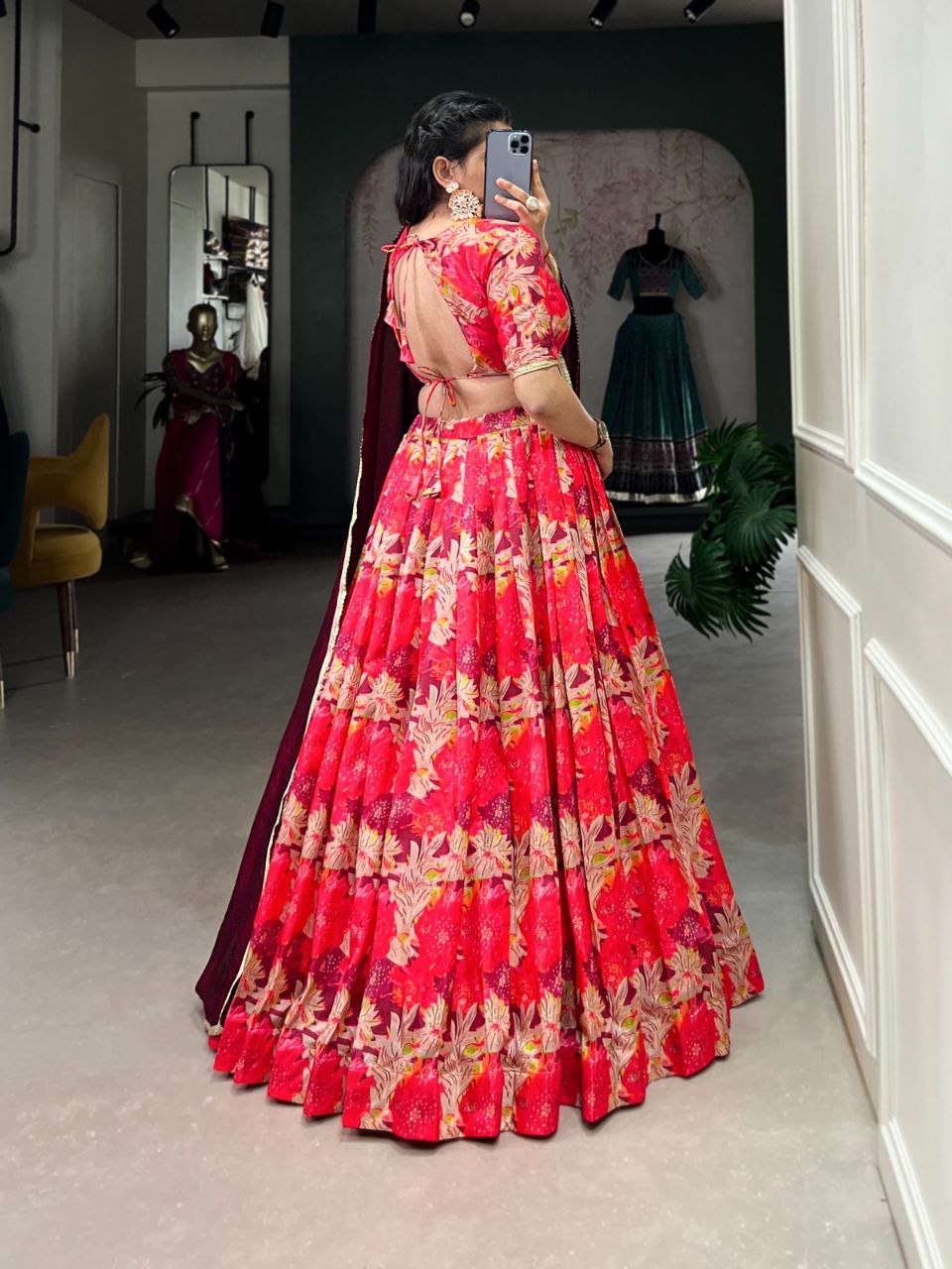 Latest Tussar Silk Lehenga Choli Printed | Ready To Wear