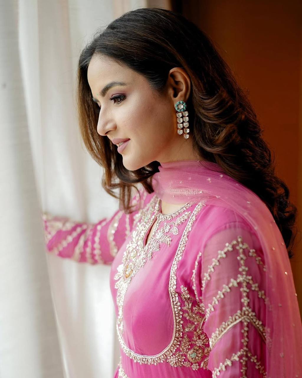 Anarkali Gown with Intricate Gold Embroidery