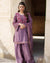 Dusty Lavender Embroidered Sharara Suit with Floral Dupatta