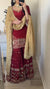 Maroon Bridal Sharara Set with Heavy Zari Embroidery & Golden Dupatta