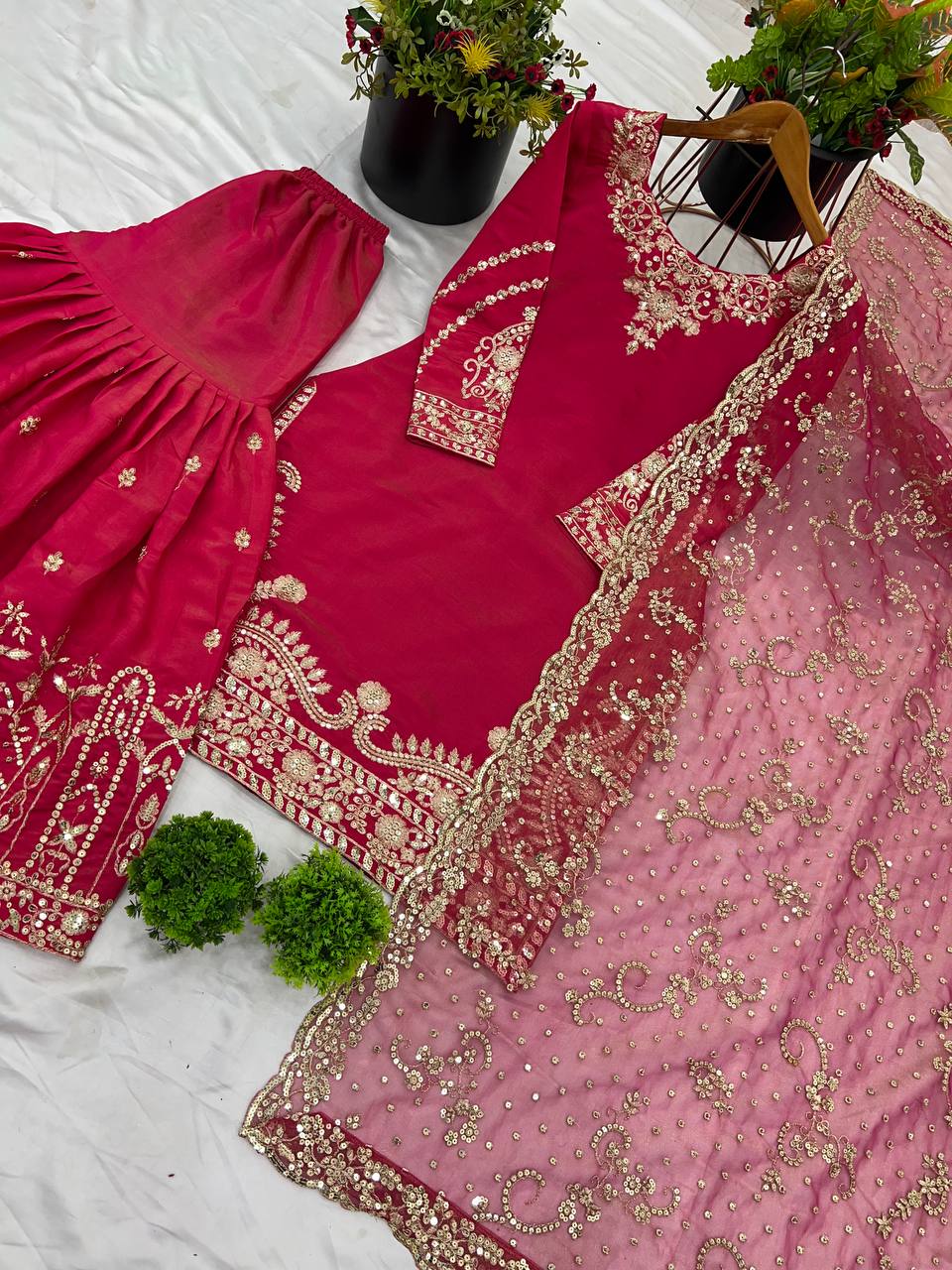Noor-e-Jahan Heavy Embroidered Sharara Suit Set with Luxury Net Dupatta