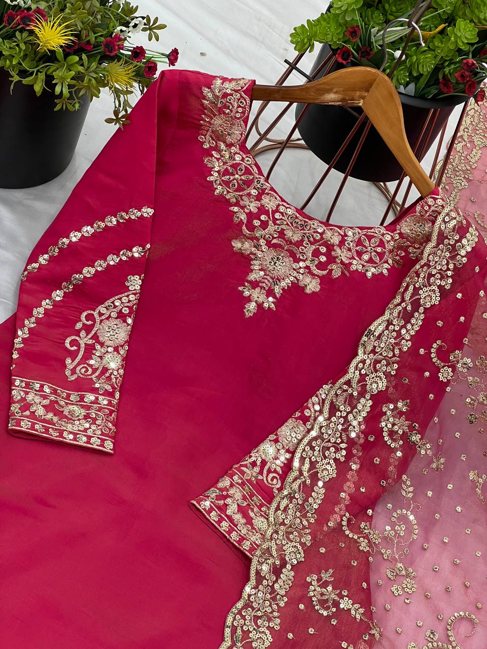 Noor-e-Jahan Heavy Embroidered Sharara Suit Set with Luxury Net Dupatta
