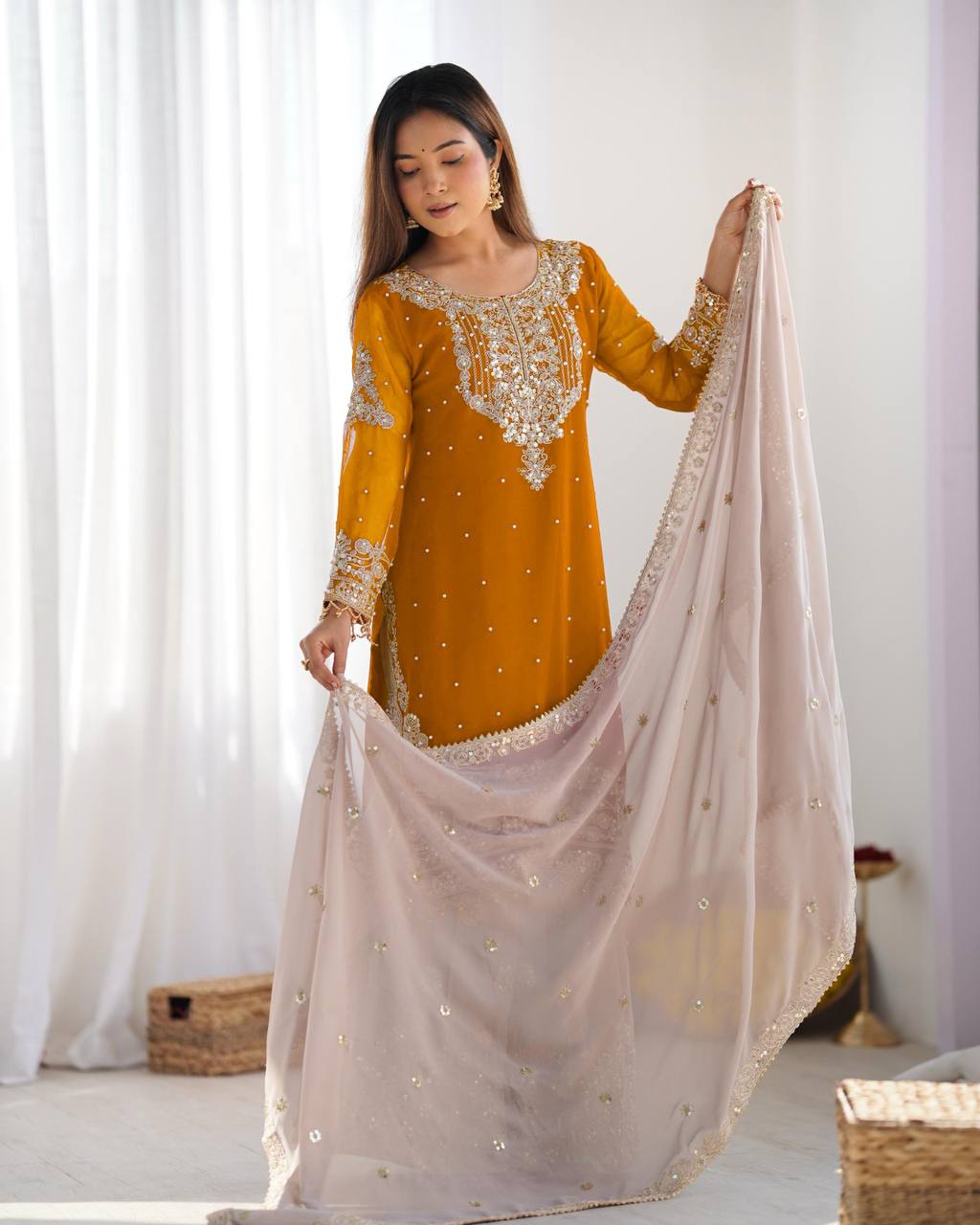 Crimson Royal Zari Embroidered Sharara Set - Drapes Dress