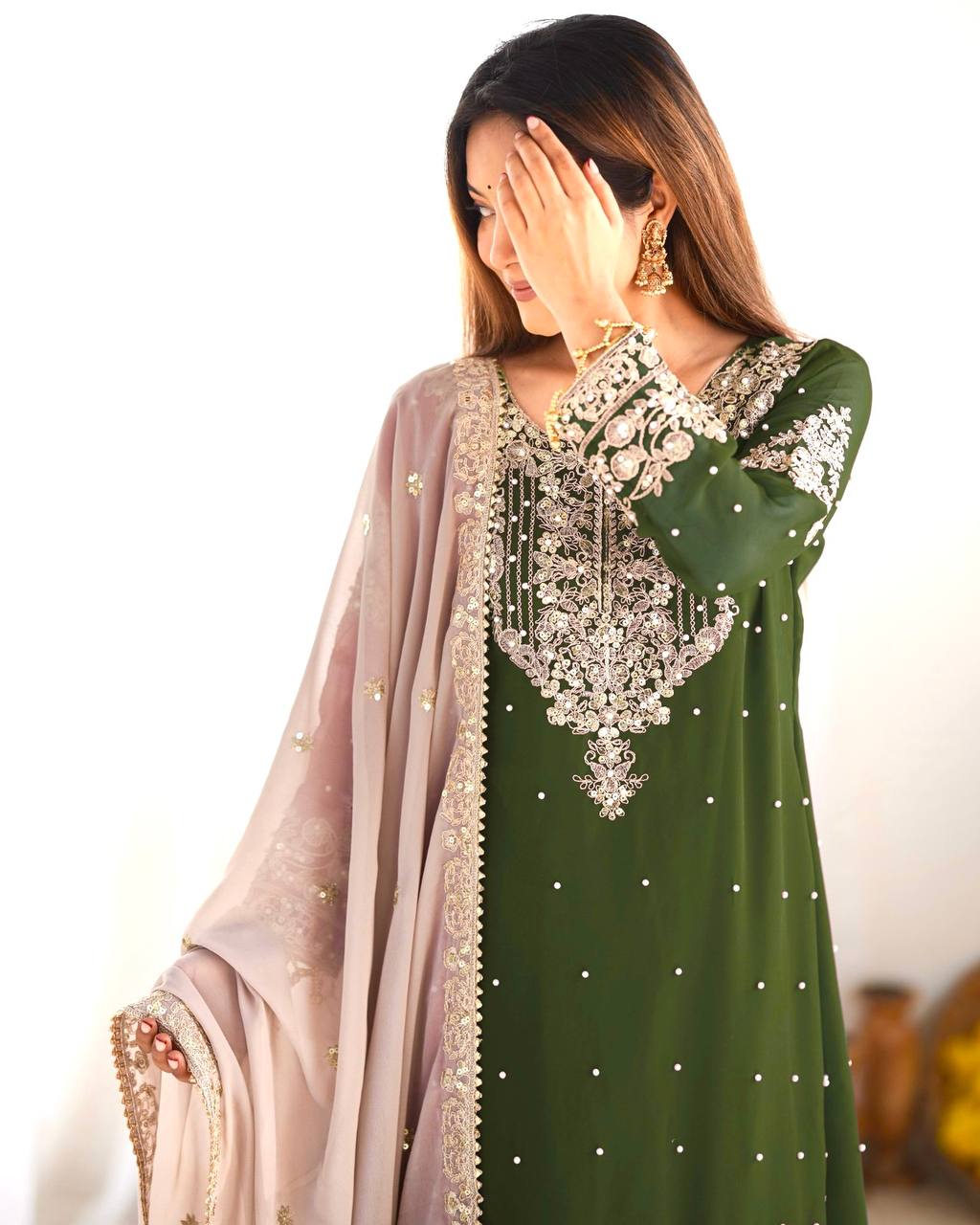 Crimson Royal Zari Embroidered Sharara Set - Drapes Dress