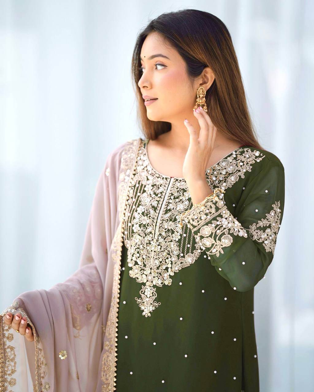 Crimson Royal Zari Embroidered Sharara Set - Drapes Dress