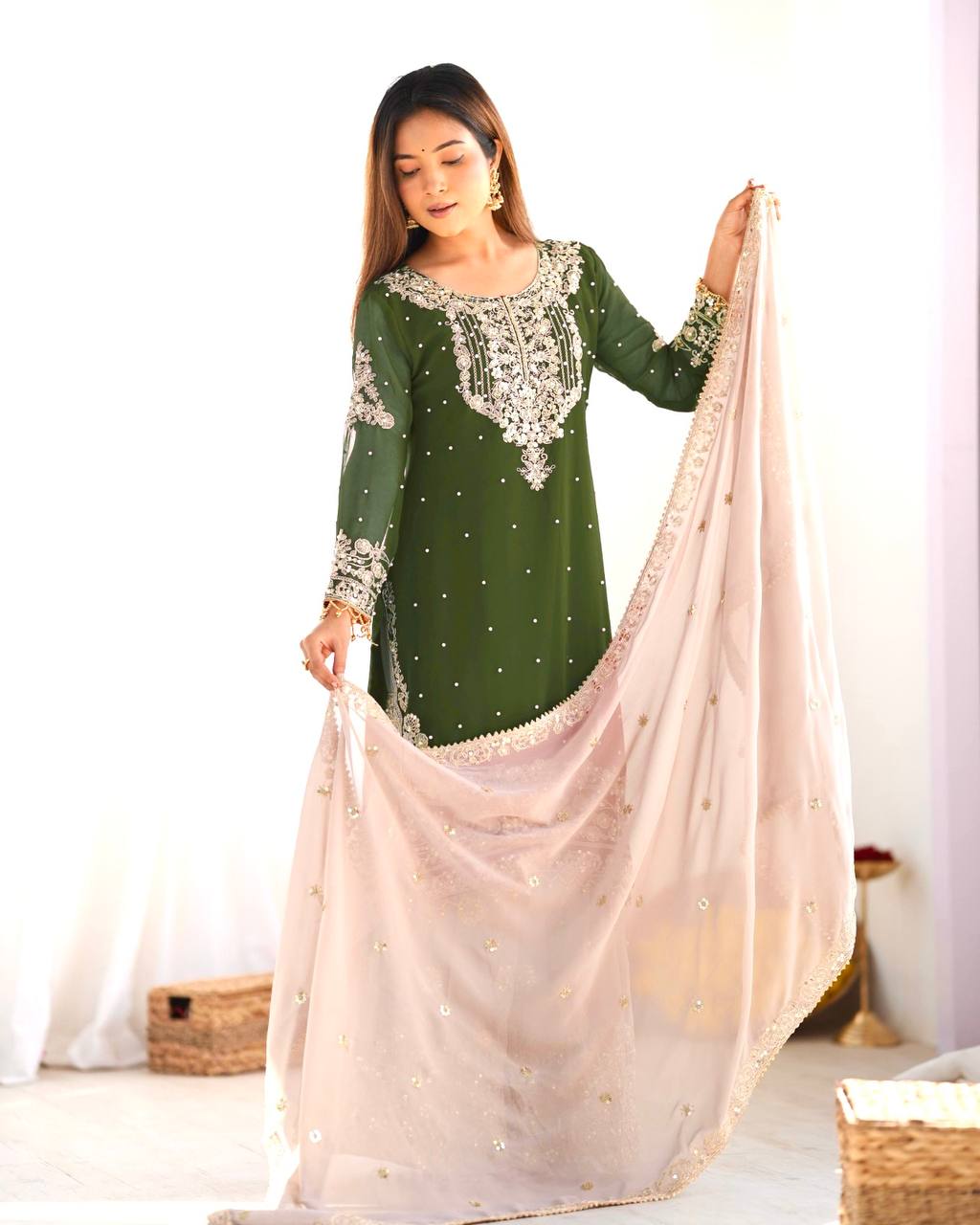 Crimson Royal Zari Embroidered Sharara Set - Drapes Dress