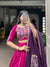 Magenta Chanderi Stitched Lehenga Choli with Zari Gota Patti & Vintage Sequins Work, Paired with Purple Dupatta