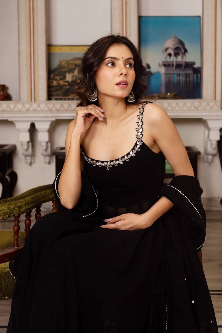 JET BLACK ANARKALI SUIT