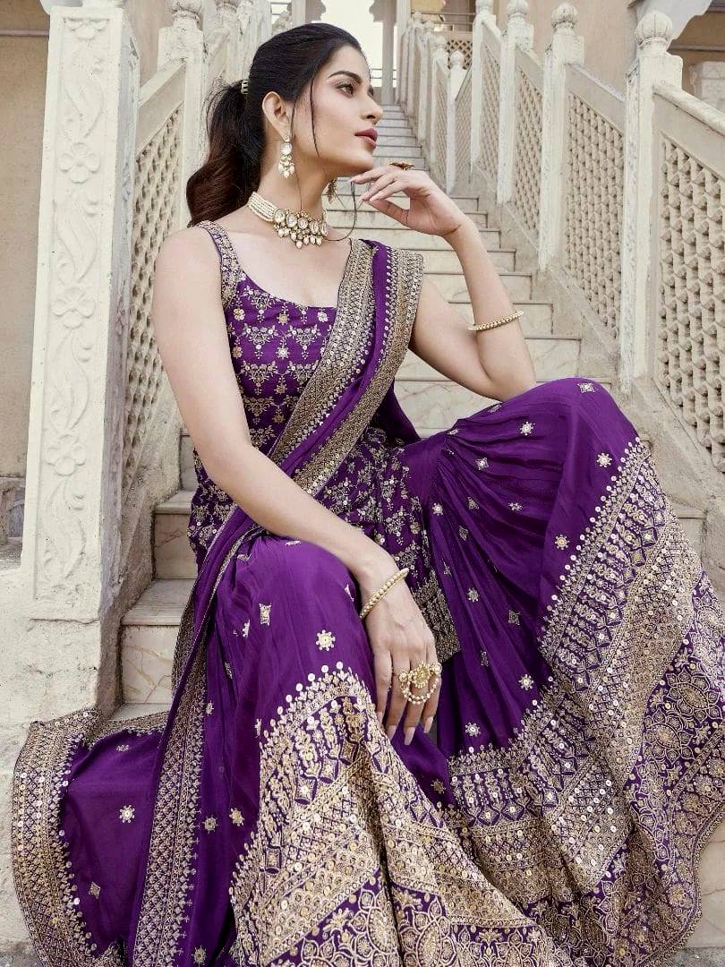Sharara Suit in Georgette with Dupatta
