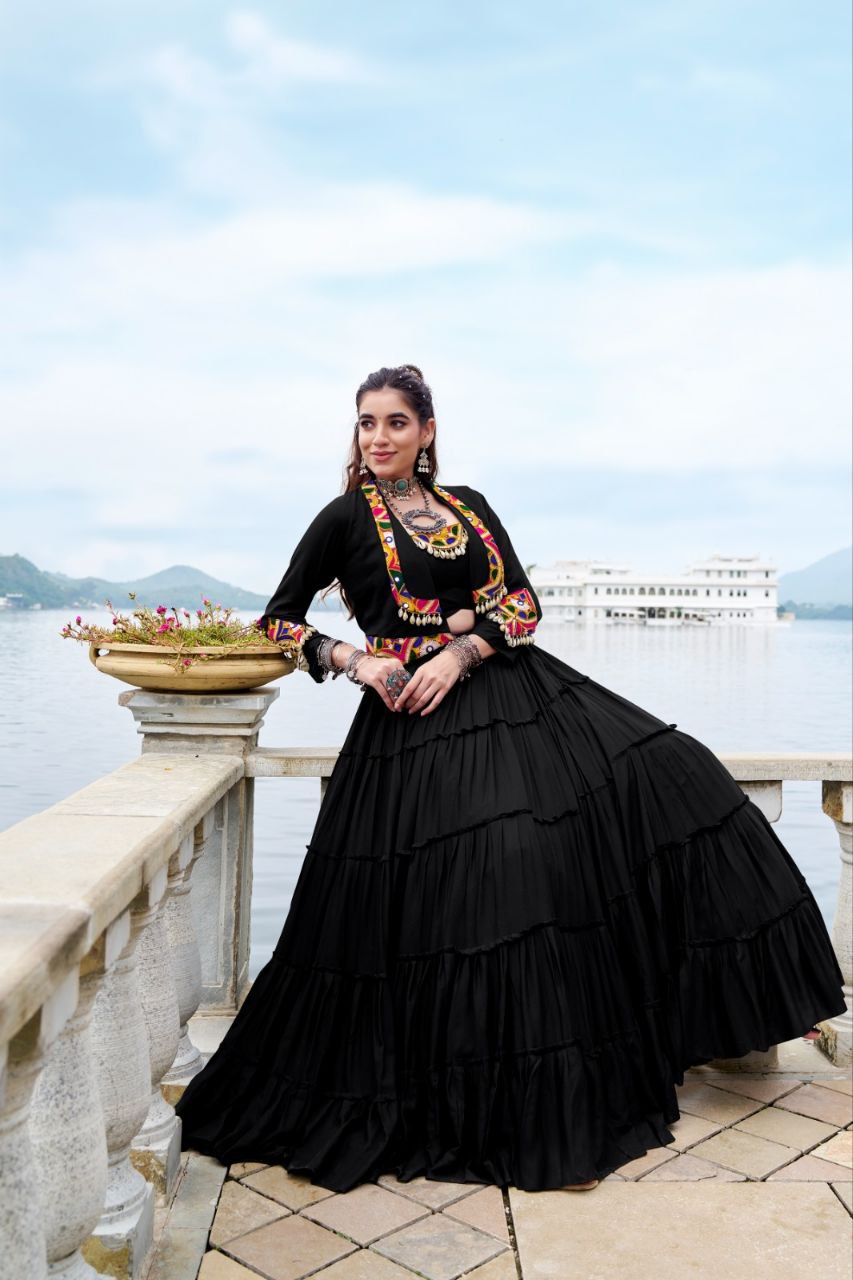 Black Mirror Work Lehenga Choli