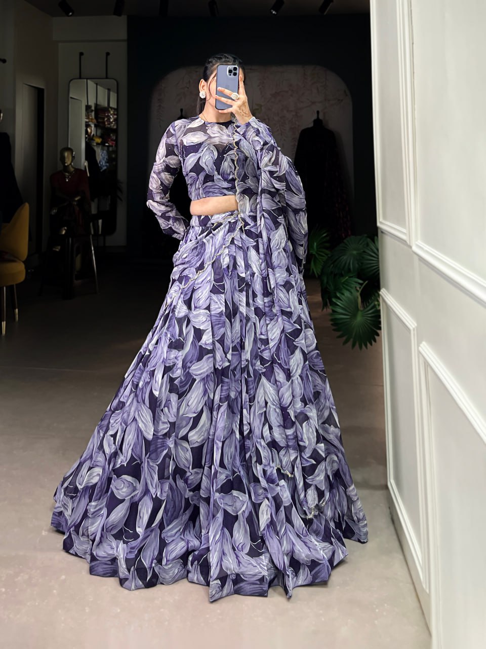 Tabby Silk Lehenga, Hotfix Work Lehenga, Printed Lehenga Choli, Tabby Silk Dupatta, Unstitched Blouse Set, Festive Lehenga Choli, 5.5 Meter Flair Lehenga, Canvas Lehenga, Stitched Indian Lehenga, Ethnic Wear 2025, Lightweight Lehenga, Designer Lehenga Choli, Tabby Silk Wedding Wear