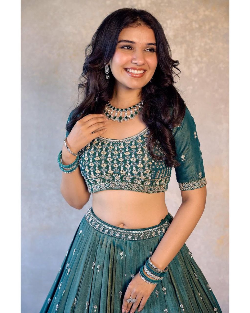 Simmer Silk Sequin Lehenga Choli with Lace Dupatta – 3 Mtr Flair