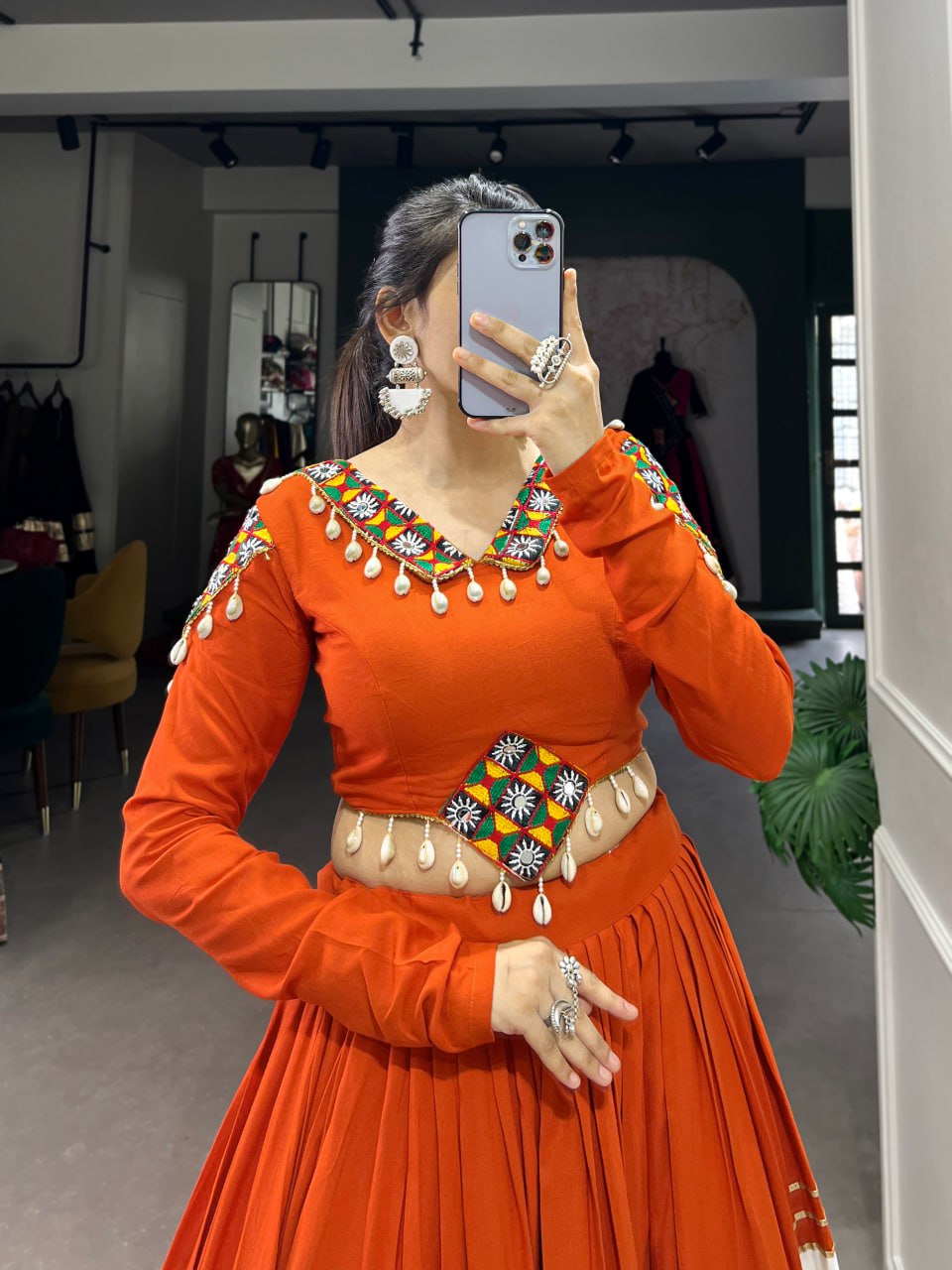 Pure Rayon Navratri Lehenga, Gamthi Work Lehenga Choli, Gota Patti Festival Lehenga, Rayon Stitched Lehenga Choli Set, Traditional Navratri Chaniya Choli, Women’s Garba Outfit 2025, Cowrie Lace Work Lehenga Choli, Designer Rayon Lehenga for Festivals, Ethnic Wear Lehenga Choli Online, Stitched Festival Wear Lehenga