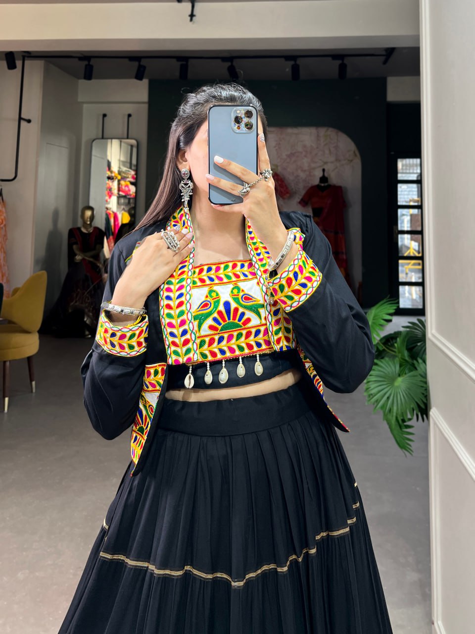 Navratri Lehenga Choli with Koti, Pure Rayon Lehenga Set, Gamthi Work Festival Wear Outfit, Gota Patti Lehenga for Navratri, Designer Navratri Chaniya Choli 2025, Stitched Lehenga Choli with Jacket, Traditional Indian Lehenga Outfit, Cowrie Lace Work Lehenga Choli, Women’s Navratri Garba Dress, Rayon Lehenga Choli with Gamthi Embroidery