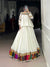 Pure Rayon White Garba Lehenga Choli with Multi Patch Work