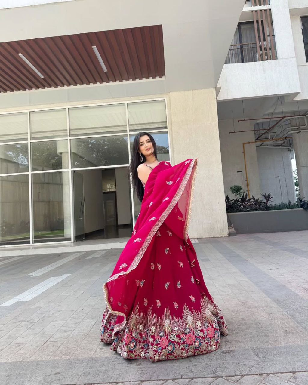 Georgette Lehenga, Sequin Thread Lehenga, Coding Dori Work Choli, Full Stitch Lehenga, Lehenga with Cancan, Micro Inner Lehenga, Party Wear Lehenga, Indian Ethnic Wear, Wedding Lehenga, Dupatta with Lace Border, 3 Meter Flare Lehenga, Designer Lehenga Set, Unstitched Choli