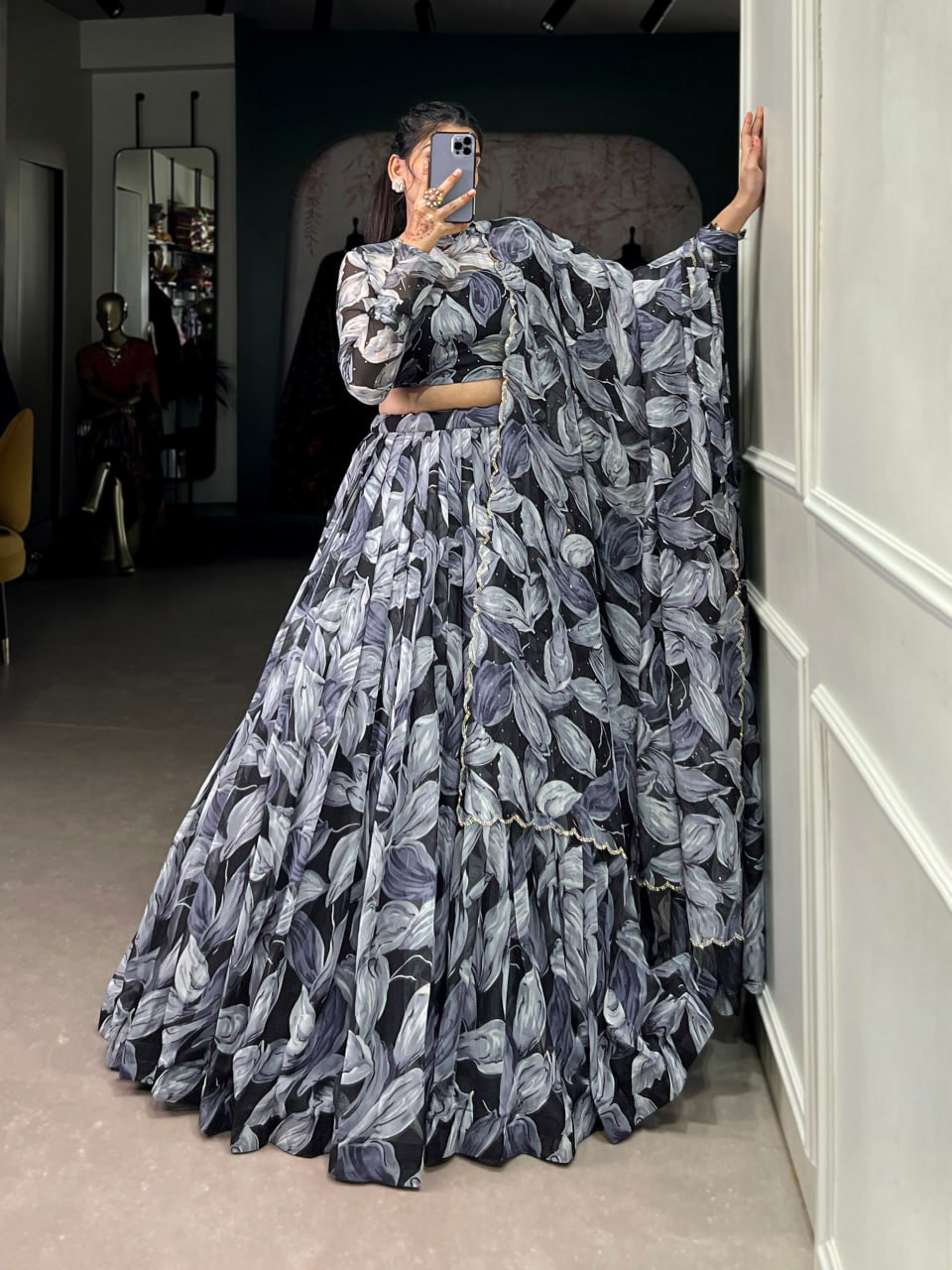 Tabby Silk Lehenga, Hotfix Work Lehenga, Printed Lehenga Choli, Tabby Silk Dupatta, Unstitched Blouse Set, Festive Lehenga Choli, 5.5 Meter Flair Lehenga, Canvas Lehenga, Stitched Indian Lehenga, Ethnic Wear 2025, Lightweight Lehenga, Designer Lehenga Choli, Tabby Silk Wedding Wear