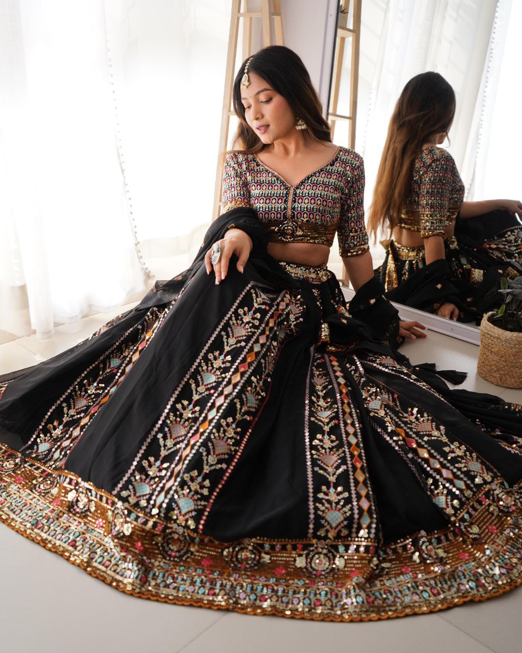 Faux Georgette Lehenga, Sequin Lehenga Choli, Thread Work Lehenga, Semi-Stitched Lehenga, Canvas Flair Lehenga, Unstitched Choli, Partywear Lehenga 2025, Ethnic Wear for Women, Wedding Guest Outfit, Festive Indian Attire, Lightweight Lehenga Set, Dupatta Included Lehenga