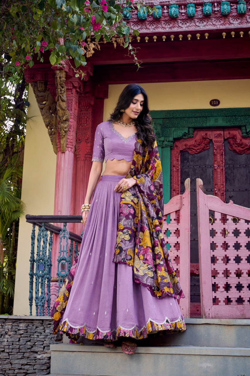 Tasar Silk Wedding Lehenga, 
Bridal Lehenga Choli Set, 
Vichitra Silk Embroidered Blouse, 
Sequins Work Dupatta Lehenga, 
Designer Bridal Lehenga 2025, 
Foil Print Lehenga for Weddings, 
Stitched Wedding Lehenga with Cancan, 
Indian Bridal Outfit Online, 
Traditional Silk Wedding Lehenga, 
Luxury Ethnic Wear for Brides