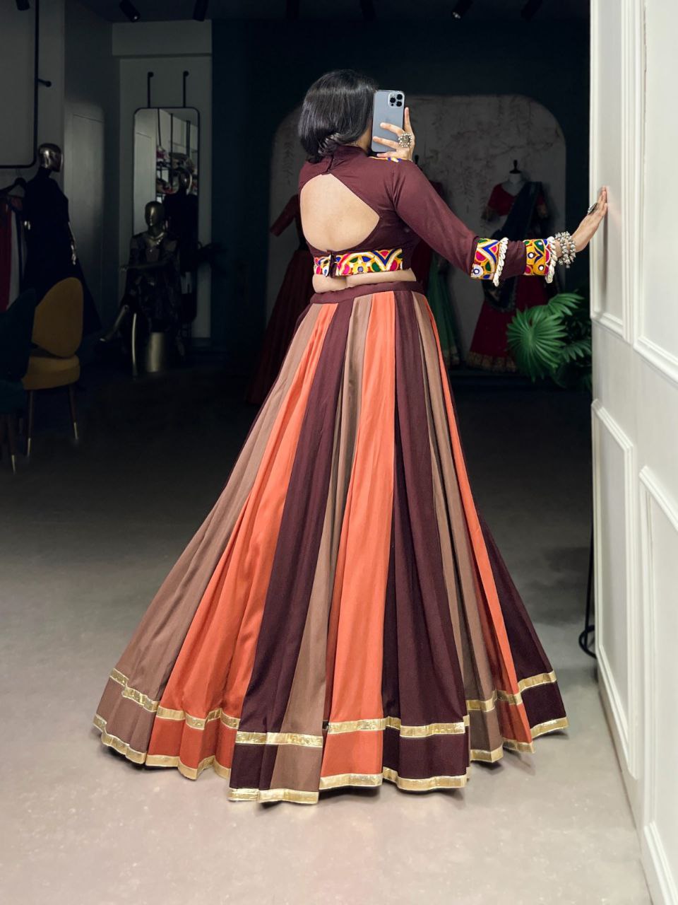 Navratri Lehenga 2025, Rayon Lehenga Choli, Mirror Work Blouse, Garba Outfit, Gamthi Lehenga, Festive Wear for Women, Traditional Indian Dress