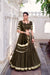 Olive Green  Pure Chanderi Silk Lehenga Choli With Zari Weaving & Lace Touch Up