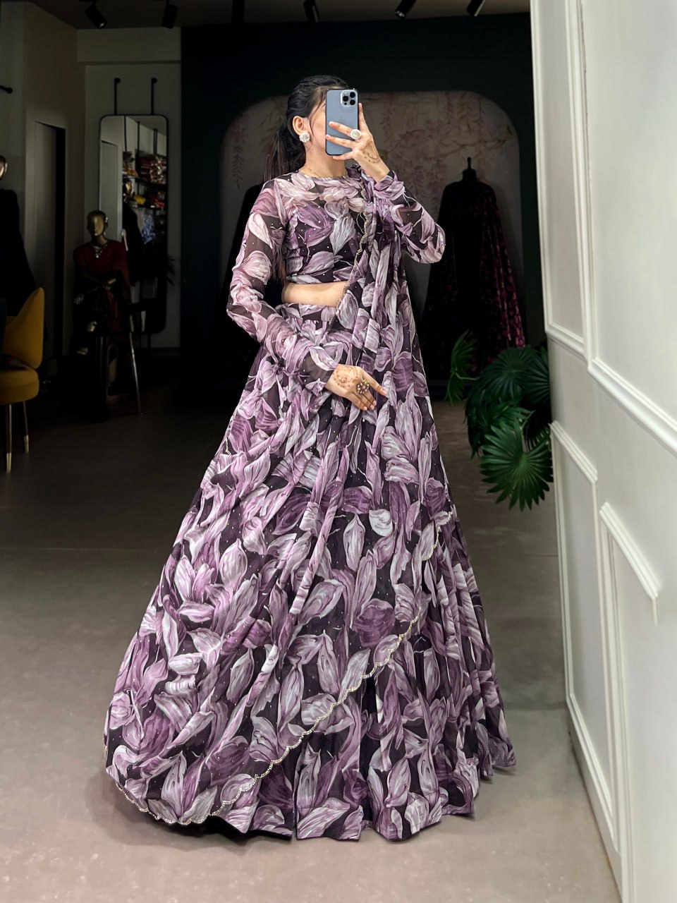 Tabby Silk Lehenga, Hotfix Work Lehenga, Printed Lehenga Choli, Tabby Silk Dupatta, Unstitched Blouse Set, Festive Lehenga Choli, 5.5 Meter Flair Lehenga, Canvas Lehenga, Stitched Indian Lehenga, Ethnic Wear 2025, Lightweight Lehenga, Designer Lehenga Choli, Tabby Silk Wedding Wear