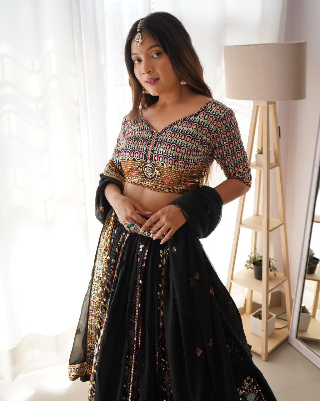 Faux Georgette Lehenga, Sequin Lehenga Choli, Thread Work Lehenga, Semi-Stitched Lehenga, Canvas Flair Lehenga, Unstitched Choli, Partywear Lehenga 2025, Ethnic Wear for Women, Wedding Guest Outfit, Festive Indian Attire, Lightweight Lehenga Set, Dupatta Included Lehenga