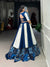 Blue Rayon Printed Lehenga Choli with Mirror Work & Gota Patti