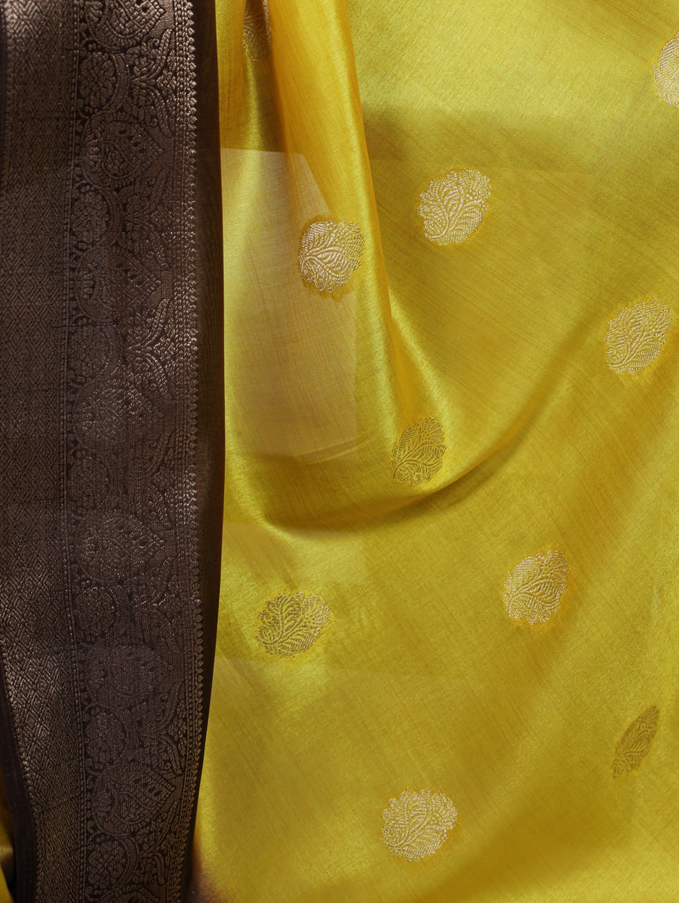 Yellow Rumali Silk Saree with Elegant Zari Weaving Matching Blouse