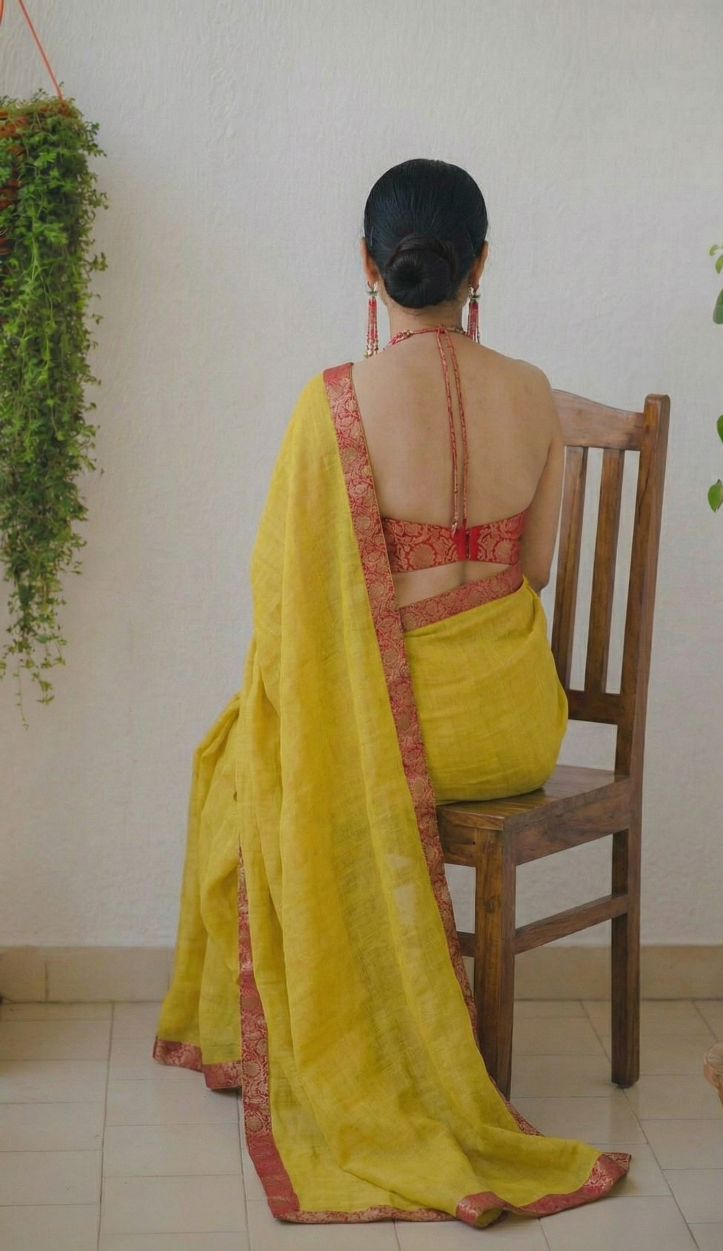 Yellow Upadda Silk Jacquard Weaving Saree with Banarasi Blouse