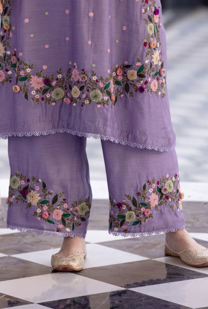 Palazzo Suit with Embroidery Sequence Work – Ready to Wear Pakistani Salwar Kameez