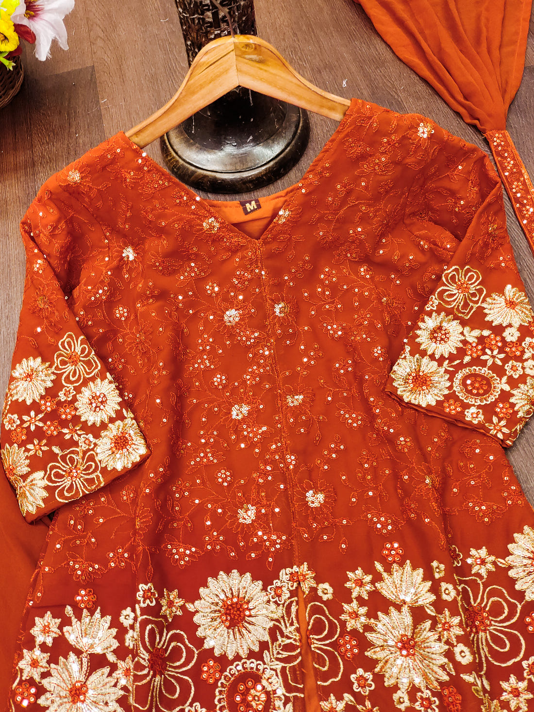 Designer Georgette Plazo Suit with Elegant Embroidered Work