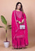 Designer Chinon Sharara Suit with Cording‑Sequin Embroidery | Party‑Wear Ensemble Drape Dress