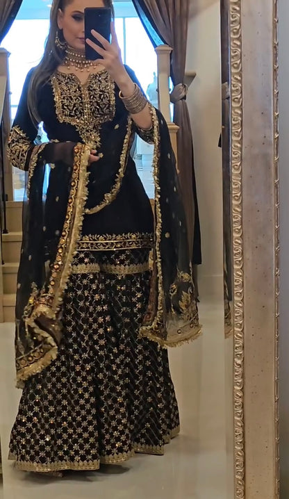 Designer Georgette Suit with Stunning Sequin Embroidery Work – Festive & Party Wear